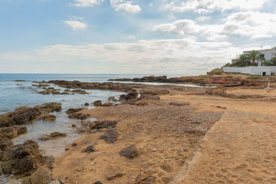 Scenic view of beach against sky