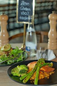 Close-up of food served on table in restaurant