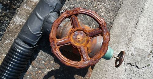 Close-up of rusty machine part