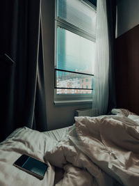 Empty bed at home