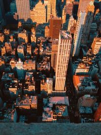 High angle view of buildings in city