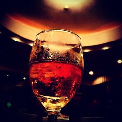 Close-up of wine glass on table