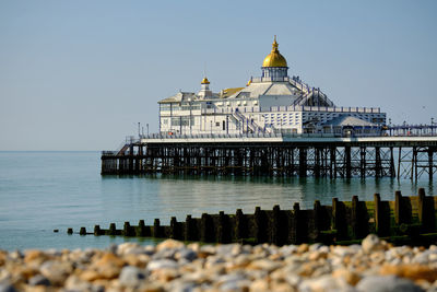 View of sea against clear sky