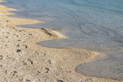 Seaside and sands with coastal waves