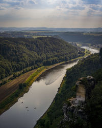 Scenic view of river against sky