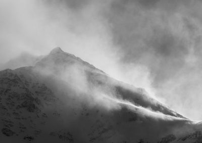 Low angle view of mountain against sky