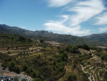 Aerial view of landscape against sky