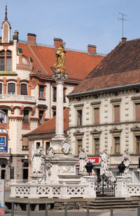 Plague column at main square of the city of maribor in slovenia