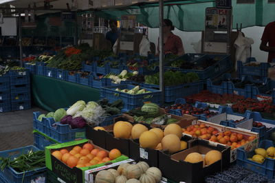 Various fruits for sale at market stall
