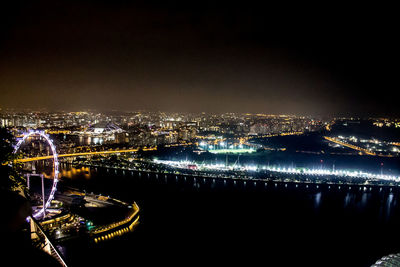 Illuminated city at night