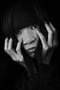 Close-up portrait of woman