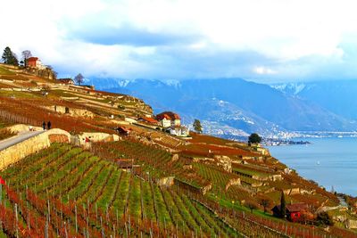View of cloudy sky over mountains