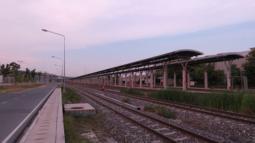 Railroad tracks against sky