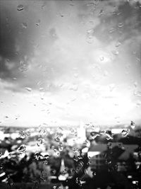 Close-up of water drops on glass