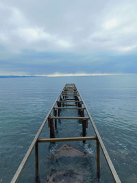 Pier over sea against sky