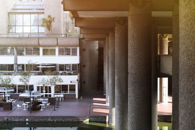 Building on columns, barbican estate, london