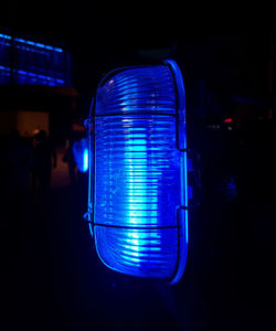 Close-up of illuminated blue lights