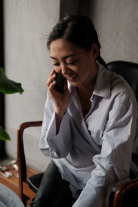 Businesswoman talking on phone