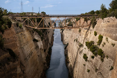 Corinth canal, view from highway bridge