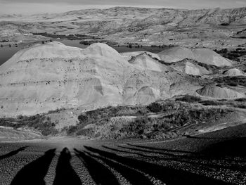 Scenic view of arid landscape