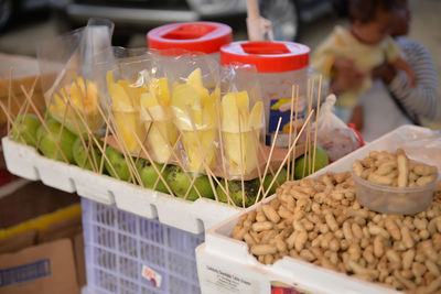 Close-up of food for sale at market stall