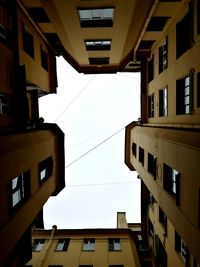 Low angle view of buildings against clear sky