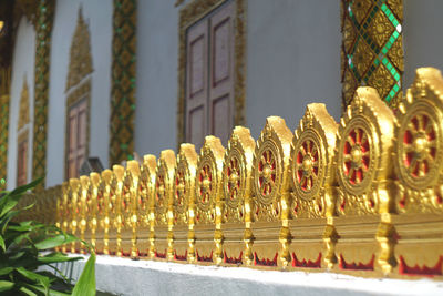 Panoramic view of temple wall 