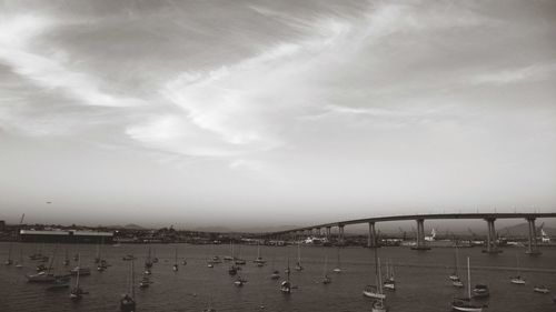 Bridge over river against sky