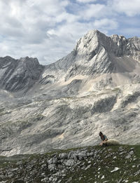 Scenic view of mountain range against sky