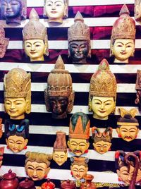 Close-up of toys for sale