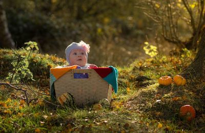 Boy with toy on field