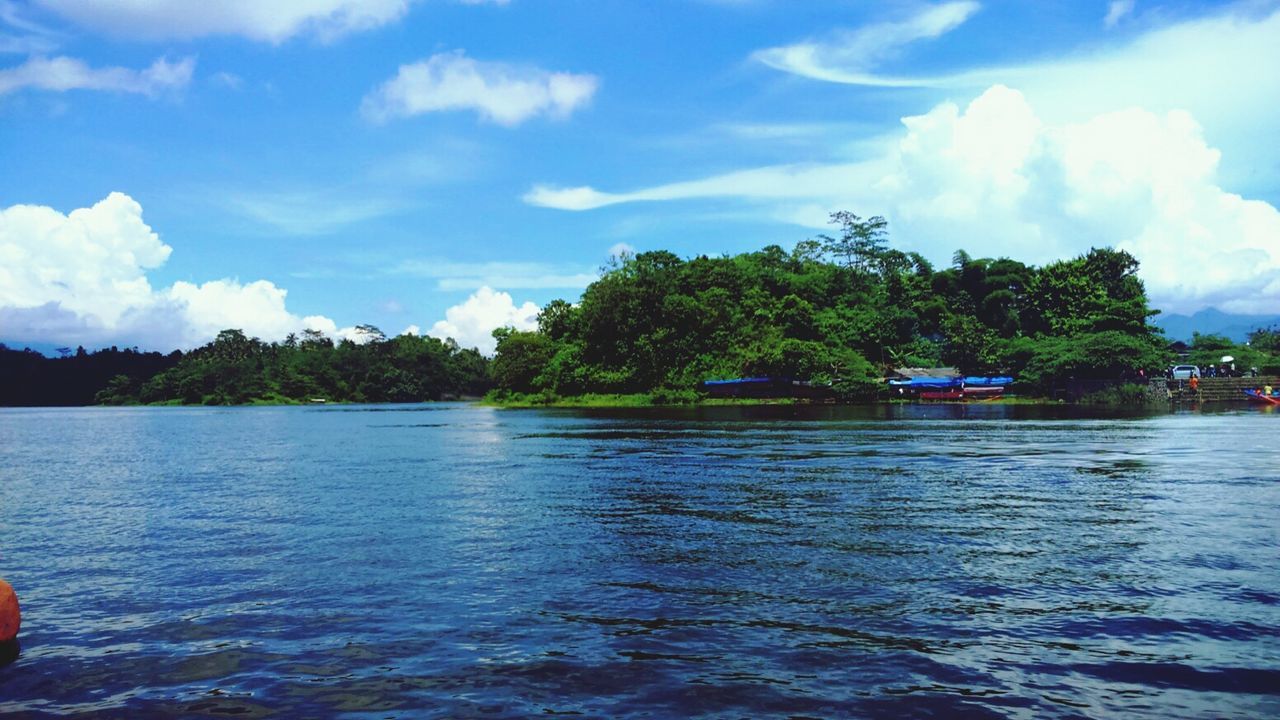 tree, water, sky, waterfront, cloud - sky, tranquil scene, cloud, tranquility, rippled, scenics, beauty in nature, nature, lake, cloudy, river, idyllic, day, outdoors, growth, calm