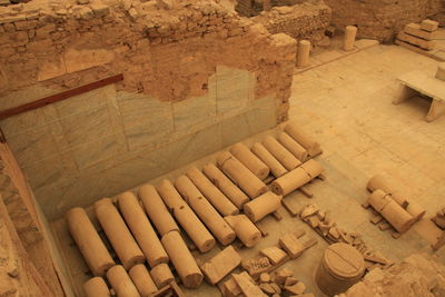 High angle view of old building