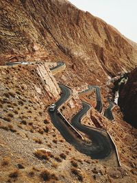 Aerial view of mountain road