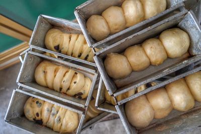 High angle view of food in container