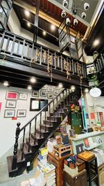 Interior of illuminated restaurant