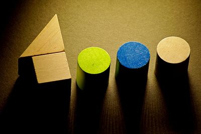 Close-up of wooden toys