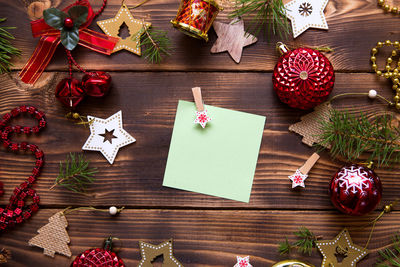 Christmas decoration on table