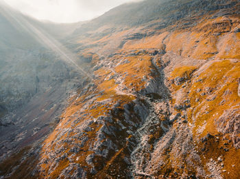 Wildcamping in snowdonia-drone sunset