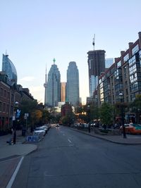 View of skyscrapers in city