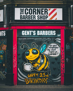 Close-up of graffiti on wall