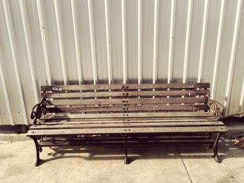 Empty bench in park