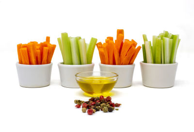 Close-up of orange juice against white background