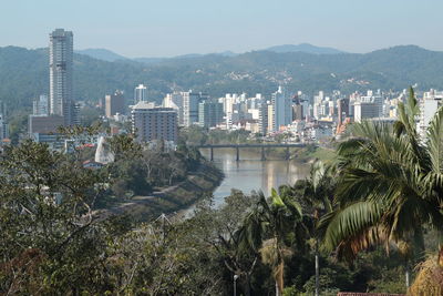 View of skyscrapers in city