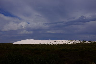 Scenic view of landscape against cloudy sky