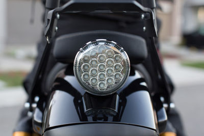 Close-up of motorcycle tail light