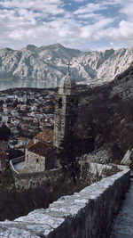 Aerial view of cityscape against sky