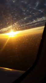 Scenic view of sky seen through airplane window