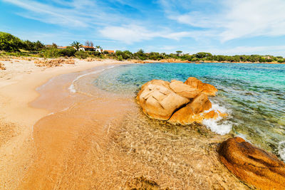 Scenic view of beach against sky