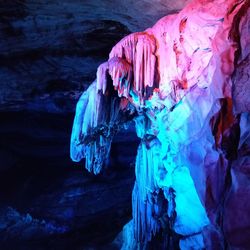 Close-up of cave in water